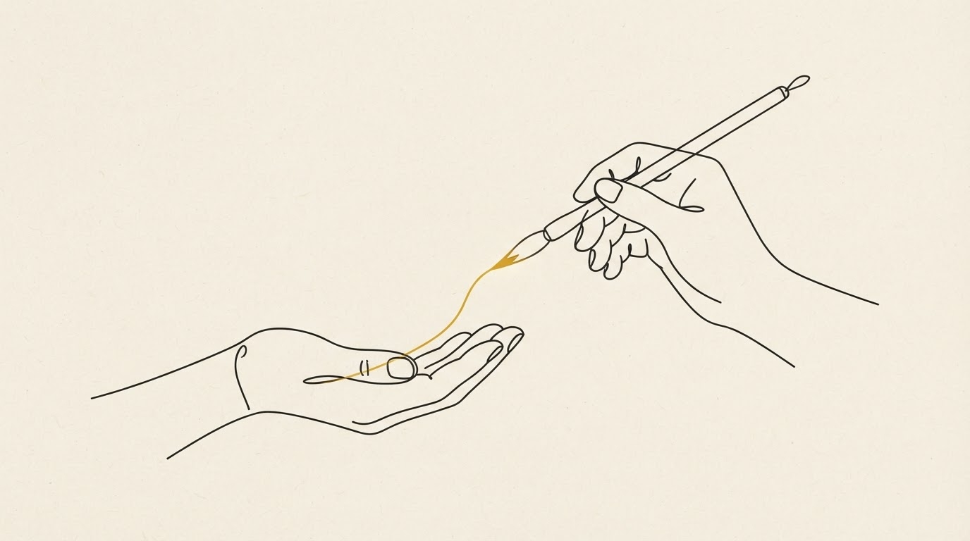 받는 손에서 짓는 손으로